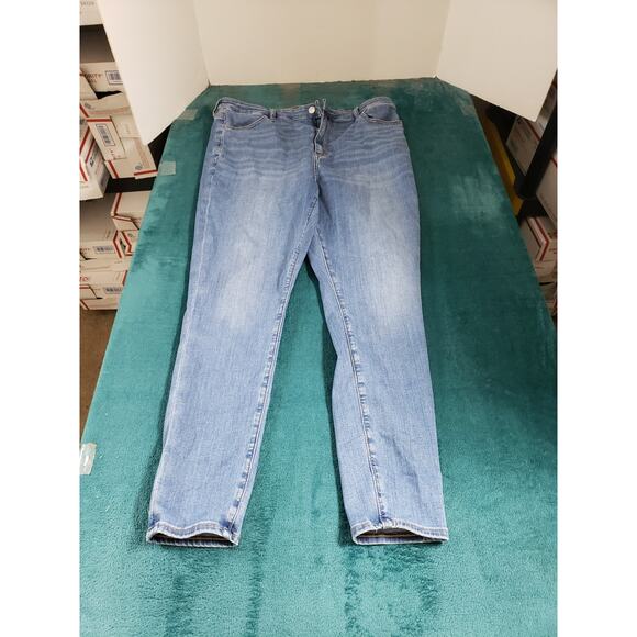 American Eagle Jeans Size 16 Womens Blue Pants Ladies High Rise Jegging - Picture 1 of 14